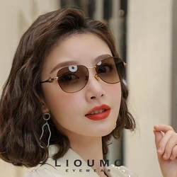 LIOUMO Elegant Square Sunglasses Women Polarized Fashion Diamond Glasses Lady Anti-Glare Gradient Lens UV400 gafas de sol mujer
