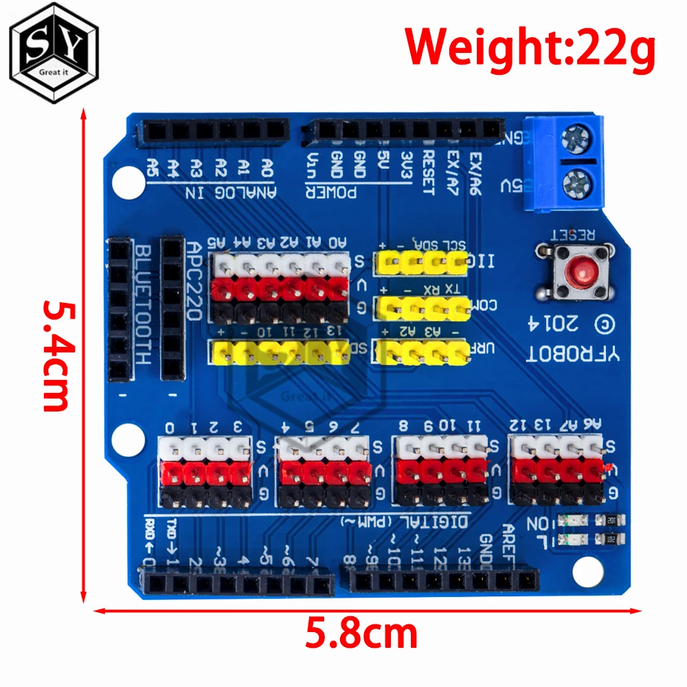 Sensore Shield V2.0 - Modulo Di Espansione Per Arduino MEGA 2560 Support Iic Bluetooth Sd Robot Parts - Foto 8