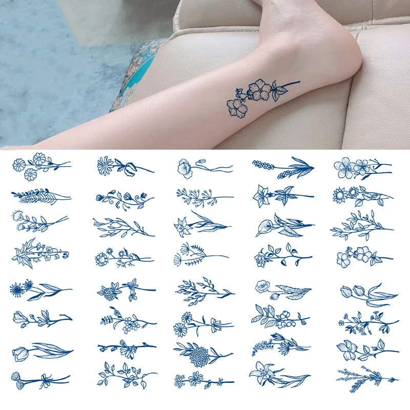 

Juice Tattoo Small Fresh Style Floral Series Lasting 15 Days Waterproof And Sweatproof Female Temporary Tattoo Stickers