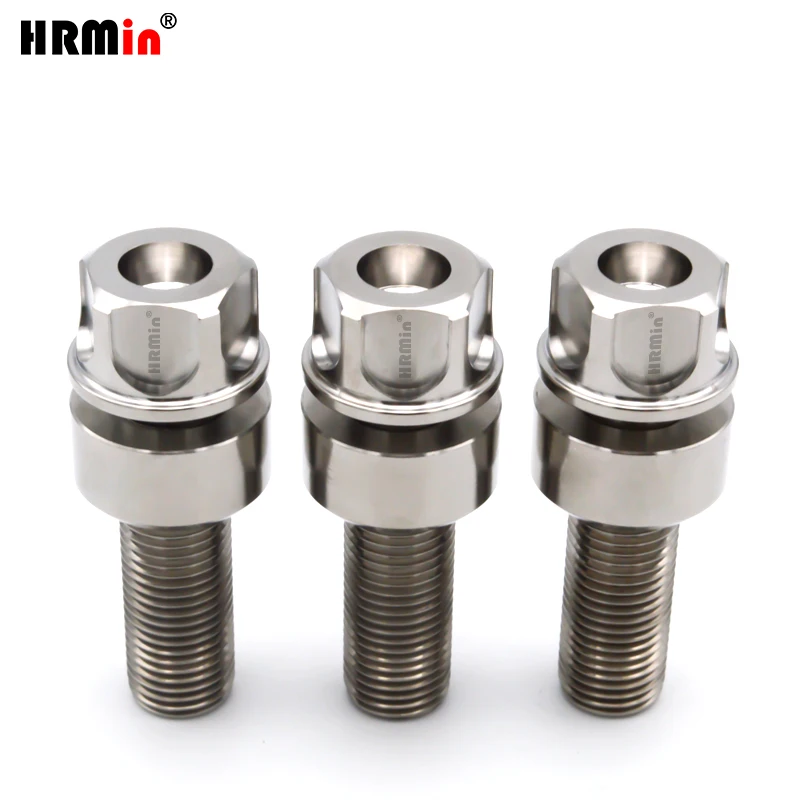 

HRmin Ant-Theft Floating Ball Seat Gr.5 Titanium Alloy Automobile Vehicle Car Wheel Bolt for Porsche Cars M14x1.5x35mm