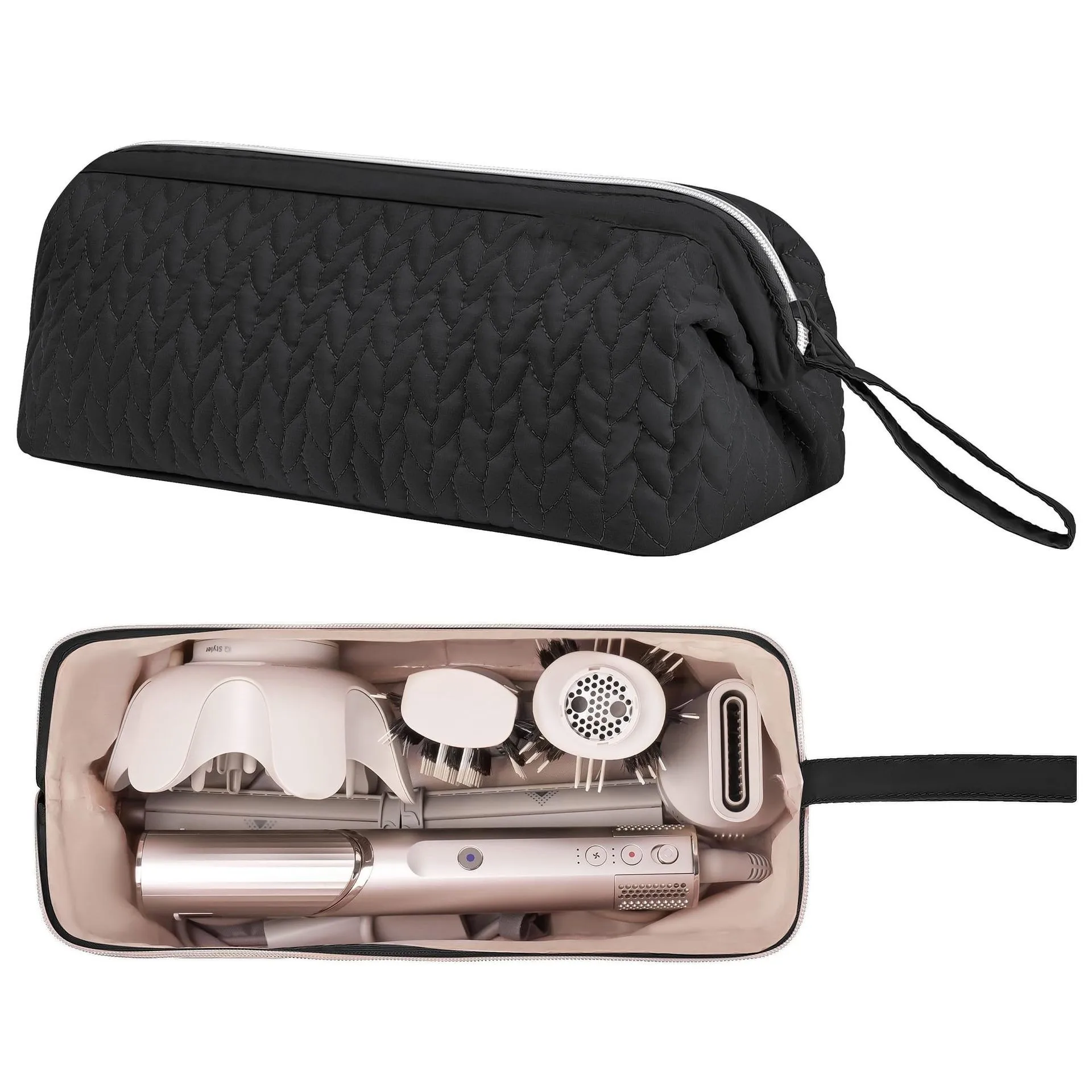 Compact Hair Tool Organizer Bag with Wide Opening