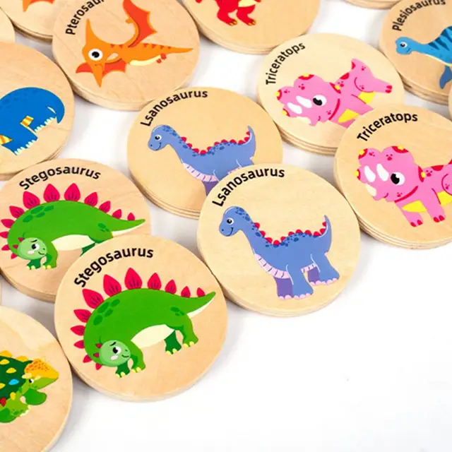 Jogo de correspondência de cartão de jogo de memória de dinossauro  brinquedos de dinossauro placa jogo de jogo de memória para crianças 4-8 jogos  educativos de dinossauro brinquedos - AliExpress
