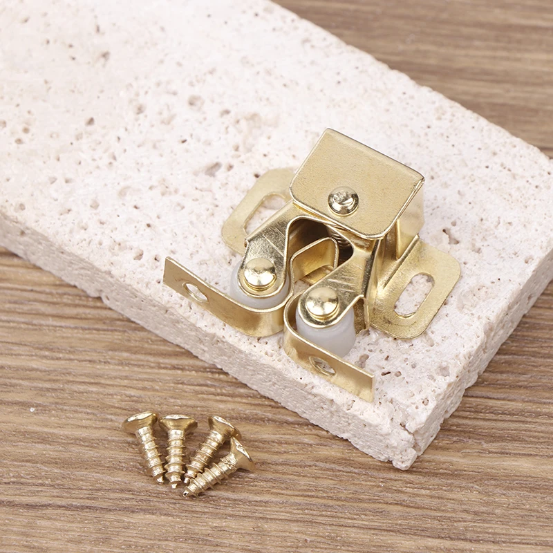 Metal Home Use Double Ball Roller Catches Cupboard Cabinet Door Latch Hardware Copper Smooth Tight Grip Action