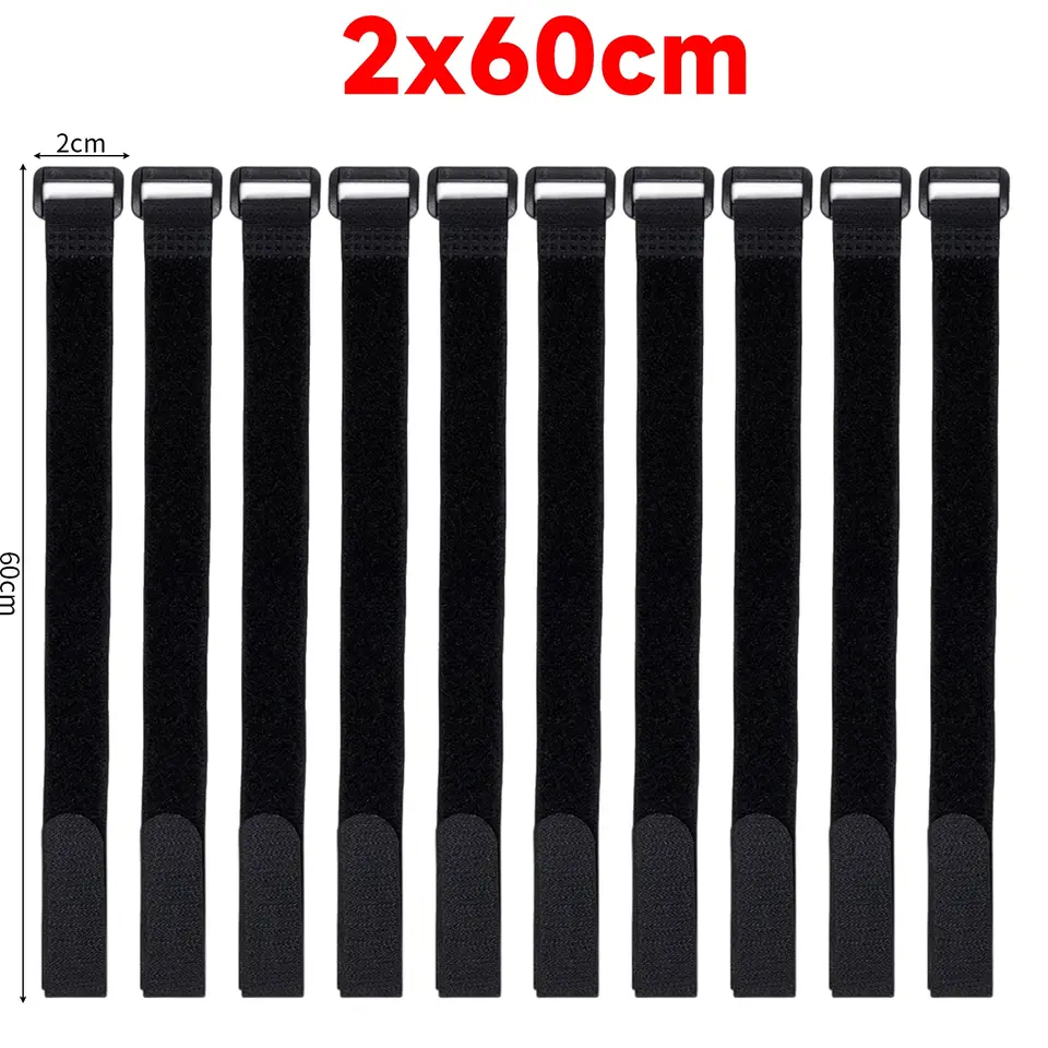 10-100pcs Reusable Hook and Loop Tie-downs Adjustable Nylon Cable Ties Nylon Fasteners Cord Straps Organizer for Securing Wires image 8
