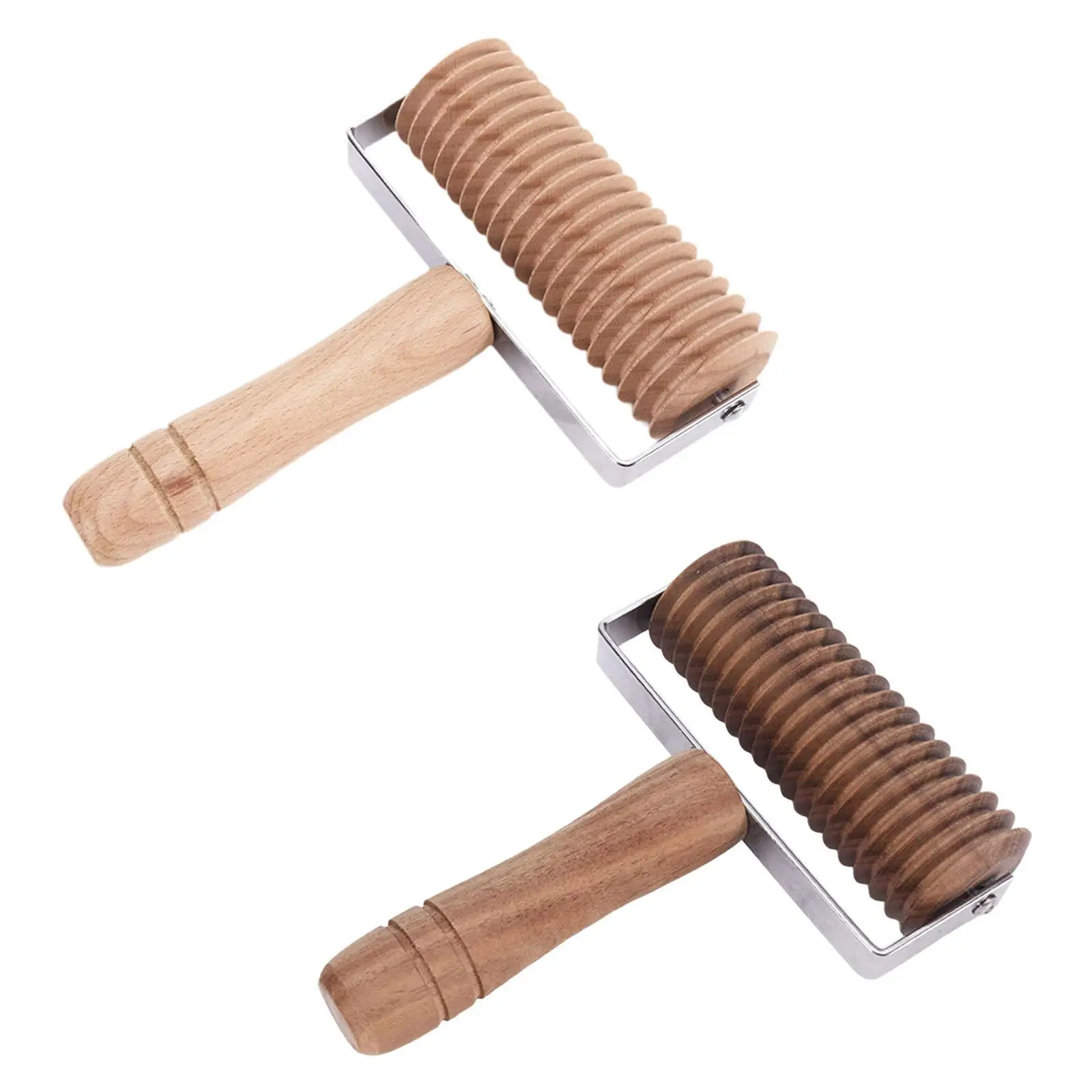 Wooden Pasta Cutter Comfort Handle Docker Kitchen Utensils Cooking Tools Pasta Roller Noodle Lattice Roller for Home Restaurant