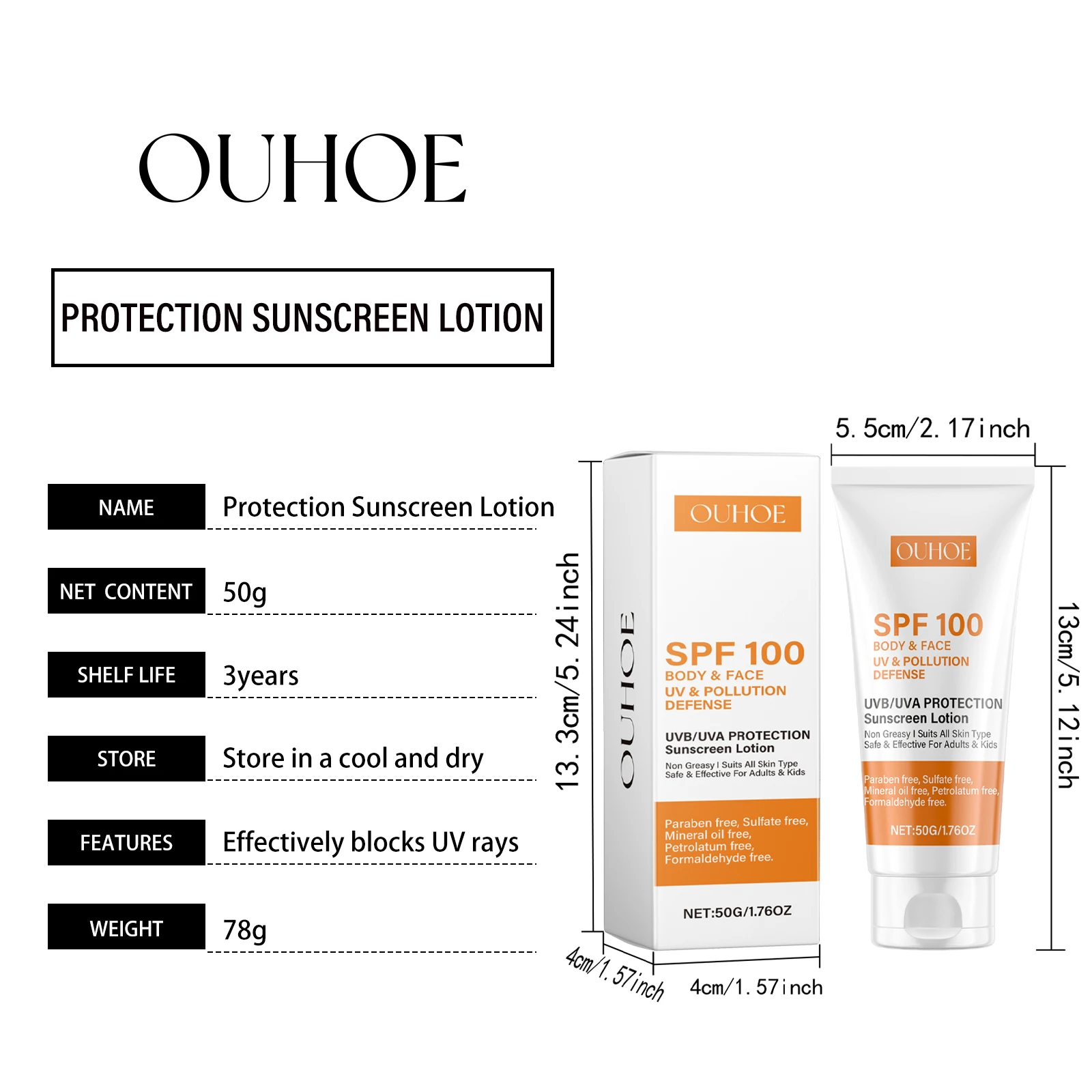 Protector solar facial y corporal spf 100 protección uva uvb_voghion.com