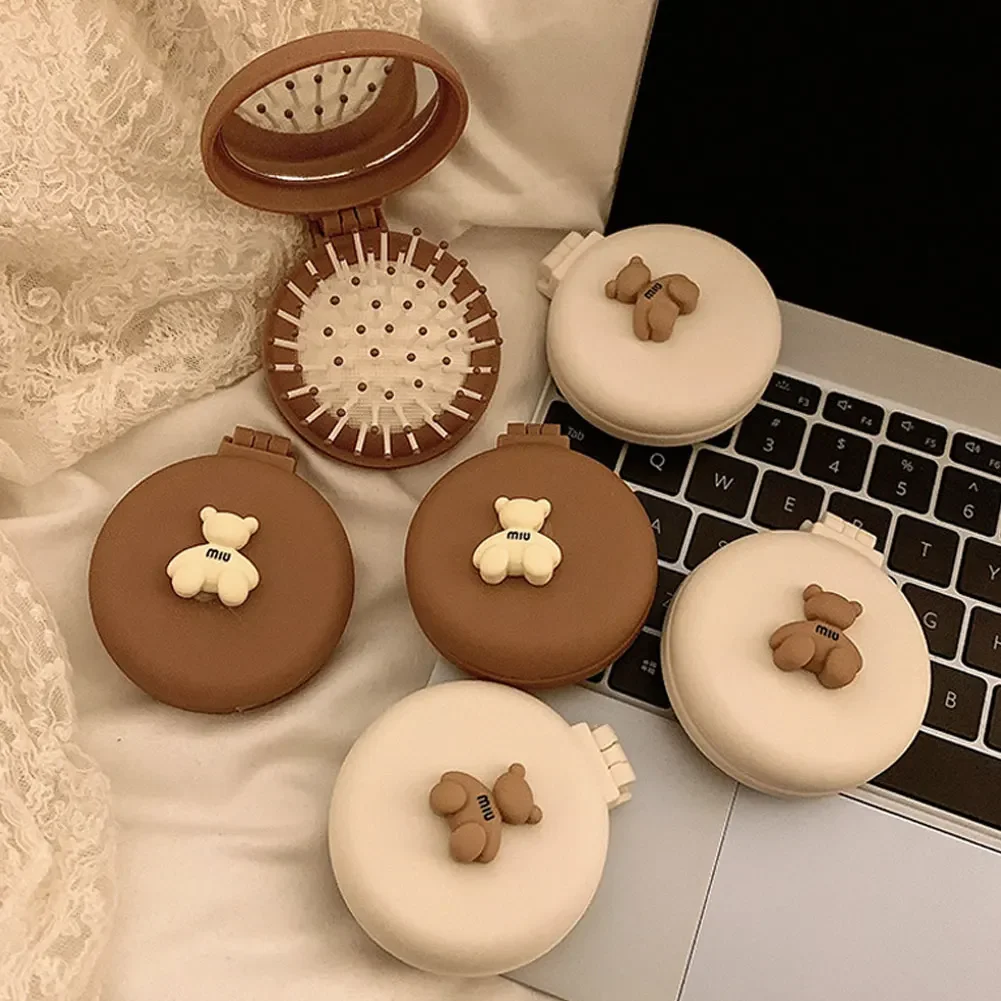 Description Picture 5 of itemCute Folding Air Bag Comb with Mirror Compact Pocket Size Portable Travel Hair Brush Cosmetic Mirror Head Massager Relax