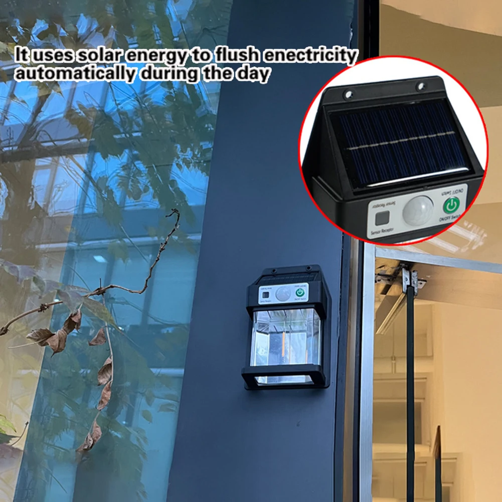 Outdoor Solar Tungsten Wall Light with Motion Sensor Waterproof LED Street Light Patio Outdoor Deck Porch Barn Garage