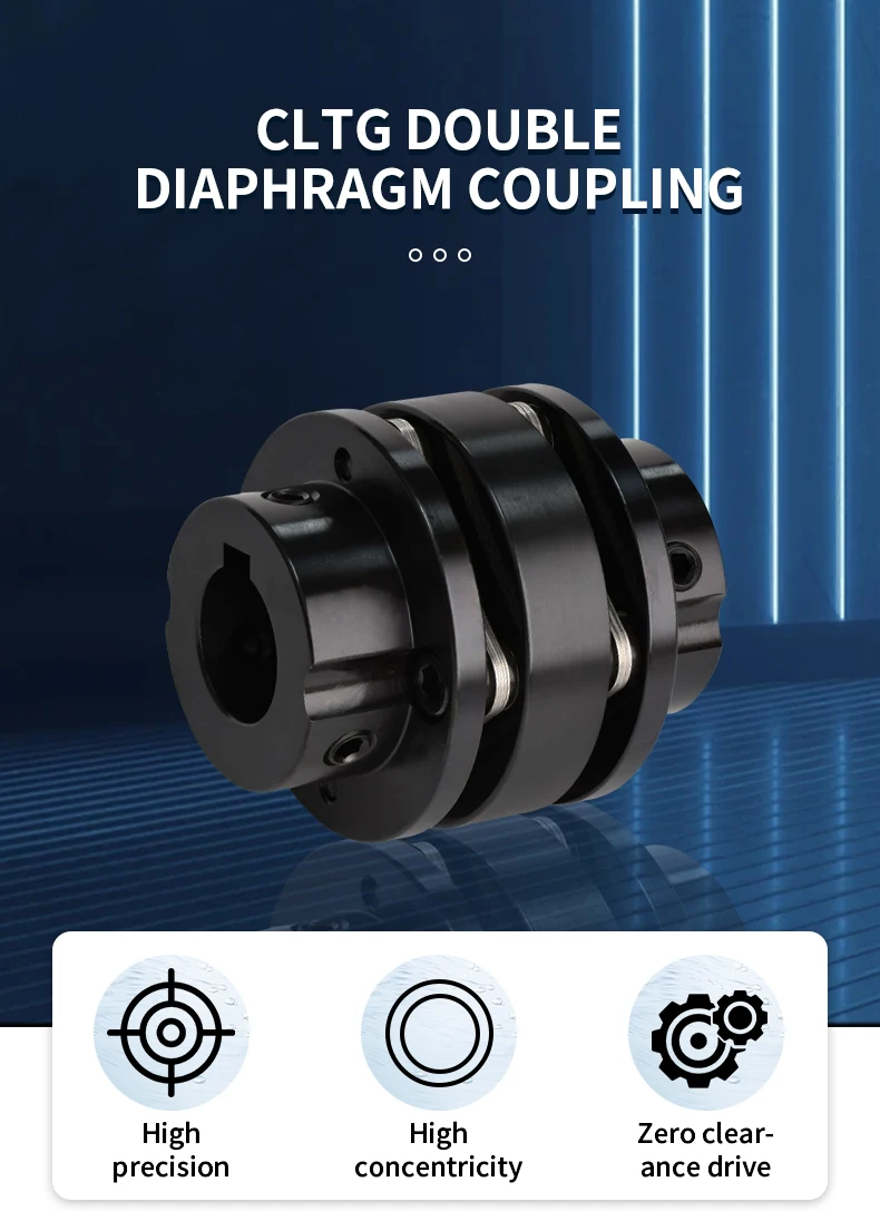 CLTG-Kupplung Doppelmembran mit Keilnut 45 # Stahl-Flanschkupplung mit hohem Drehmoment und Stufen CLTG-68X76 CNC-Antriebsteile – Detail 1