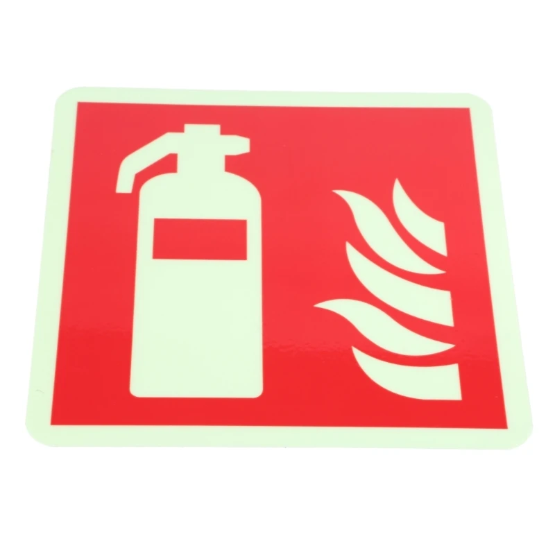 Label sticker set of 5Pcs fire extinguishers signs safety sign sticker glow in dark durable adhesive waterproof protected label R9UF