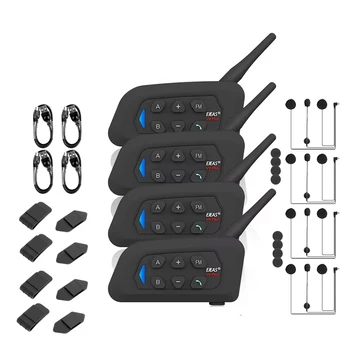 EJEAS 4PCS V4 Plus Motorcycle Helmet Intercom Bluetooth Headset Wireless Full Duplex Waterproof FM Radio Group Talking Interphon 1