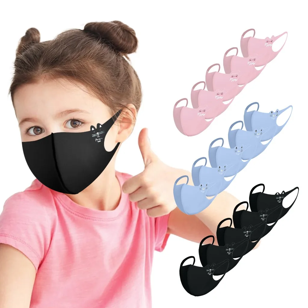 Odorless Irritation-Free Child Mask 5 Pack Reusable Cartoon Print Breathable Protective Stretch face mask