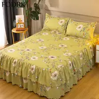 3 Pcs Bedsheets Bedspread for Bed Skirt Sheet 1