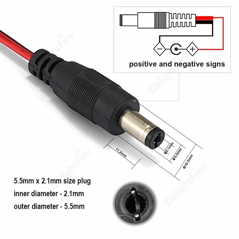Conector De Alimentación Macho T620 De 5,5 X 2,1 Mm Para Cám