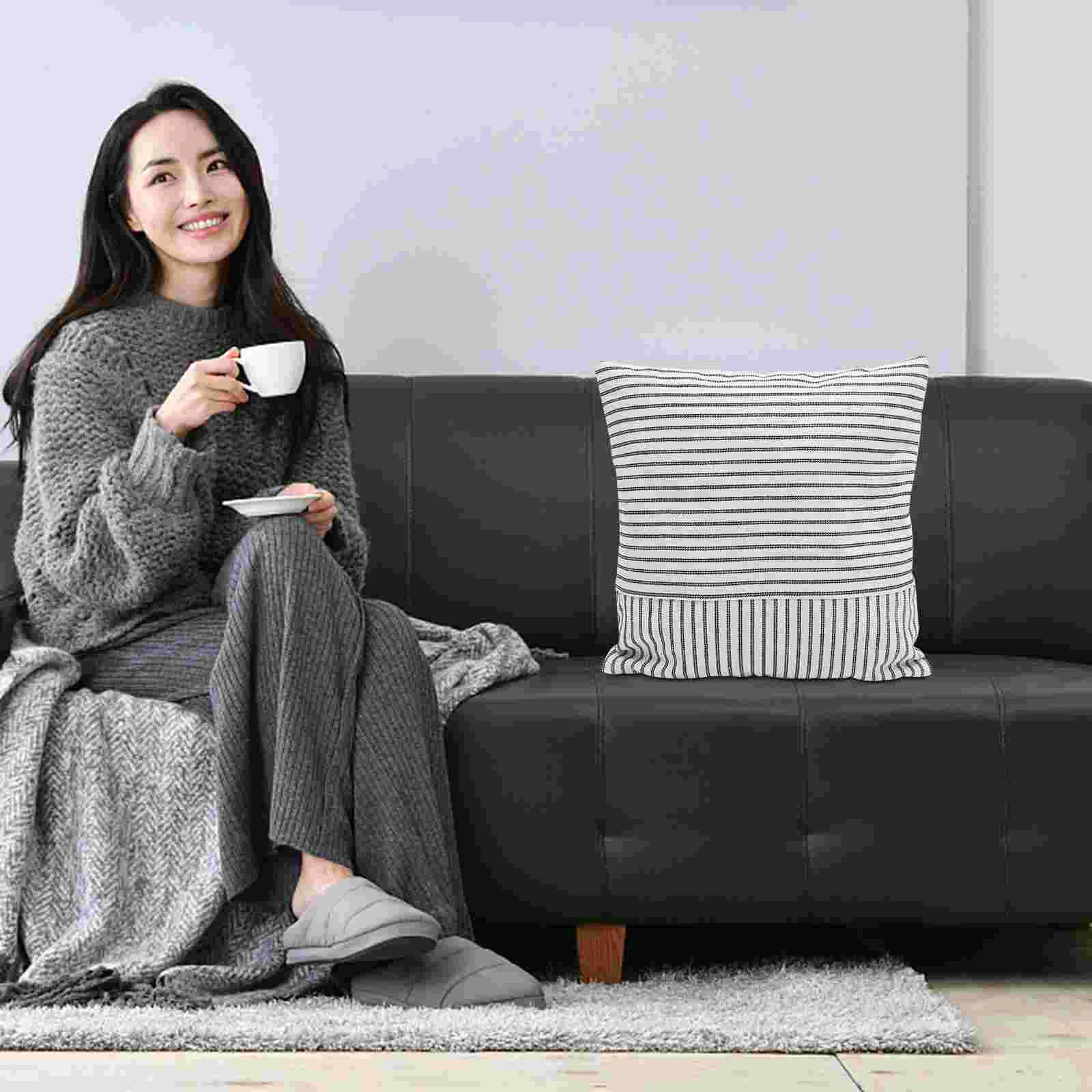 

2 Pcs Decor Comfortable Pillowcase Covers Throw Multifunction Cushion Home Cotton Linen Protector Sofa
