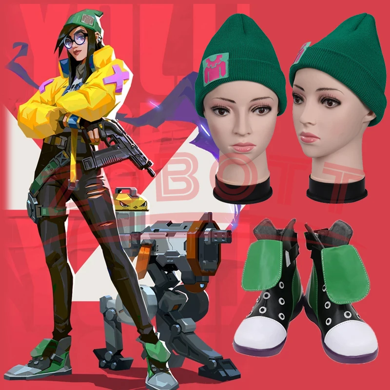 

Game Valorant Killjoy Cosplay Shoes For Adult Women And Man Boots women men Halloween cosplay costume hat and shoes