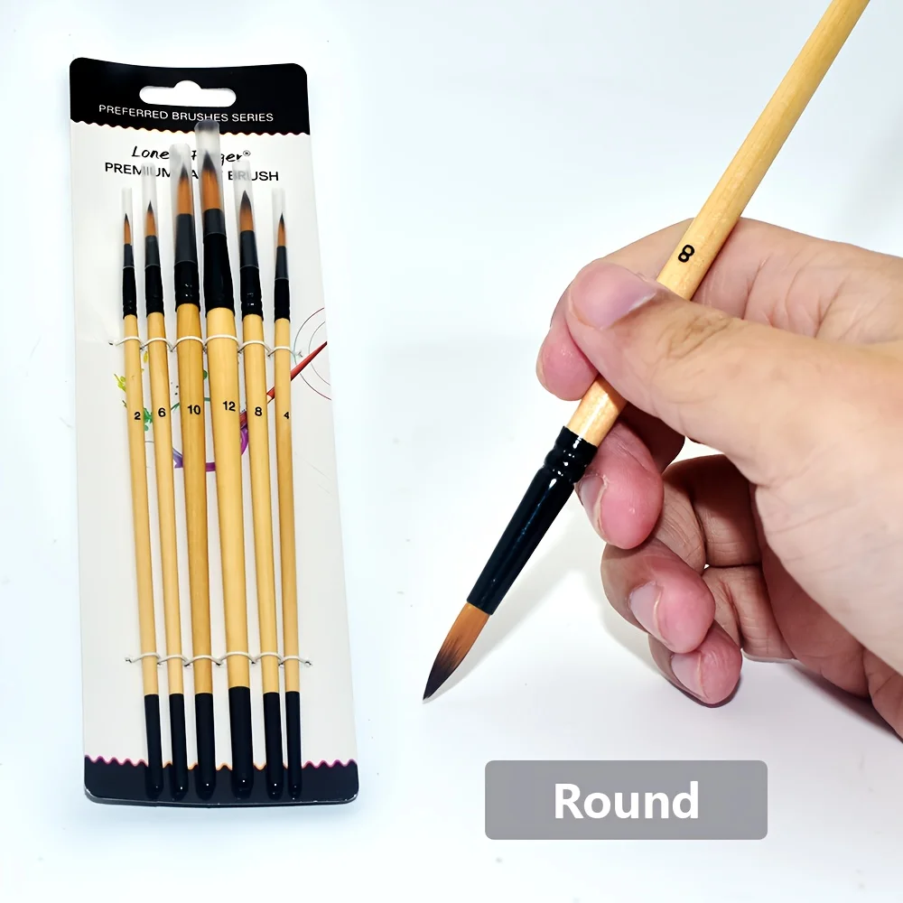 24pcs Professional Artist Paint Brush Set Include Round Filbert Flat Angle Fine Detail Brushes Premium Nylon Brush for Painting 6