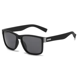 Unisex Polarized Rectangle Sunglasses - UV400 Protection for Outdoor Sports and Driving (Matte Black)