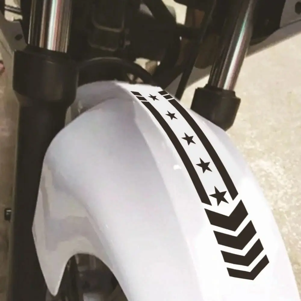 New Waterproof Refit Accessory Decoration Star Arrow Stripes Fender Decals Car Motorbike Scooter Motorcycle Reflective Stickers