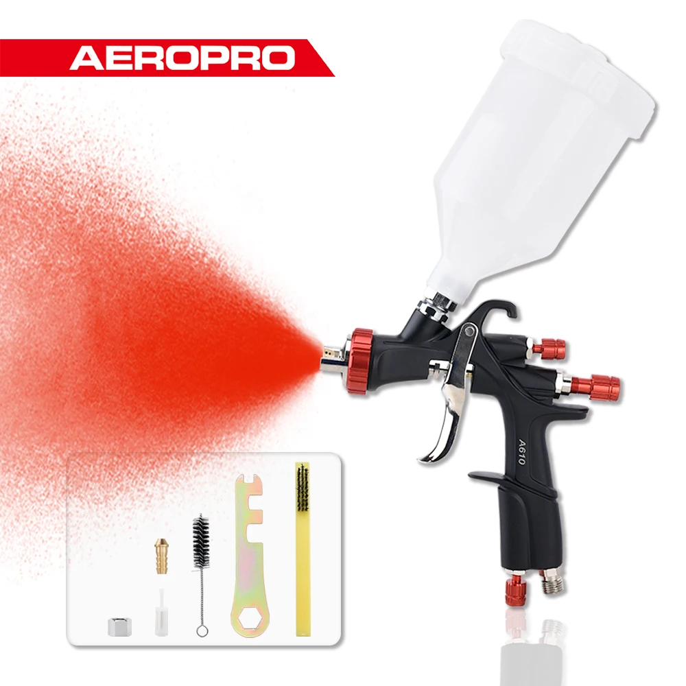 AEROPRO LVLP Spray Gun Paint Spray Gun R500 Car Painting Gun Water Based  Airbrush A610 1.3mm 1.4mm 1.5mm 1.7mm 2.0mm