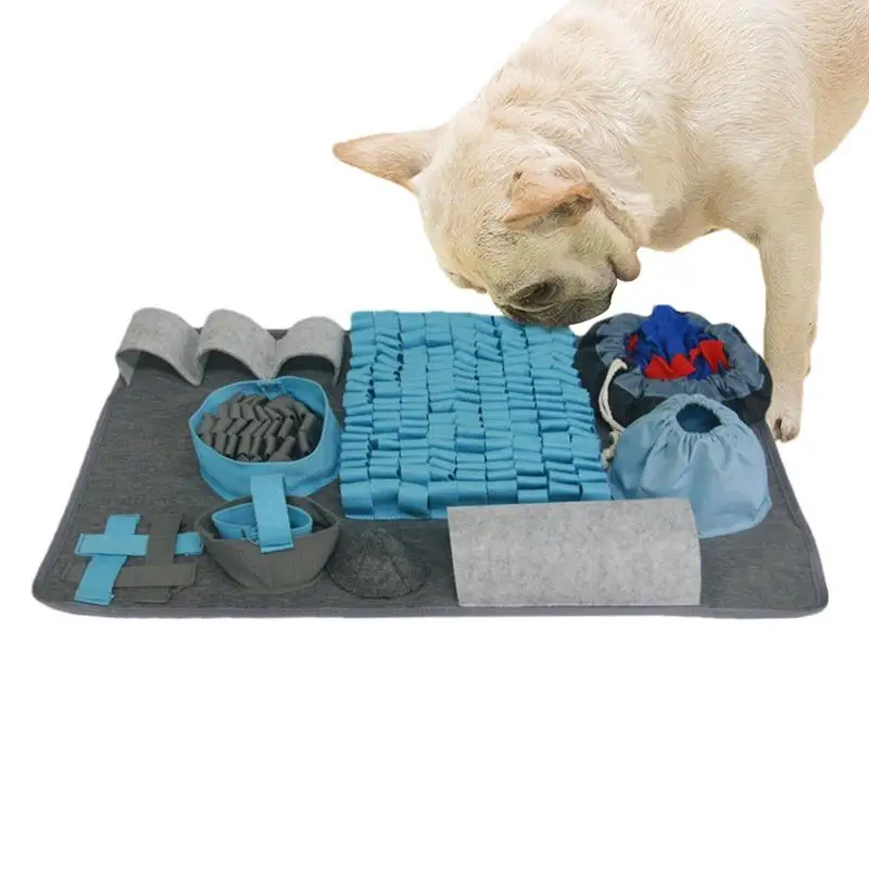 

Dog Enrichment Snuffle Sniffing Enrichment Mat For Large Dogs Sniffing Training Toy With 10 Training Elements And 3 Difficulty