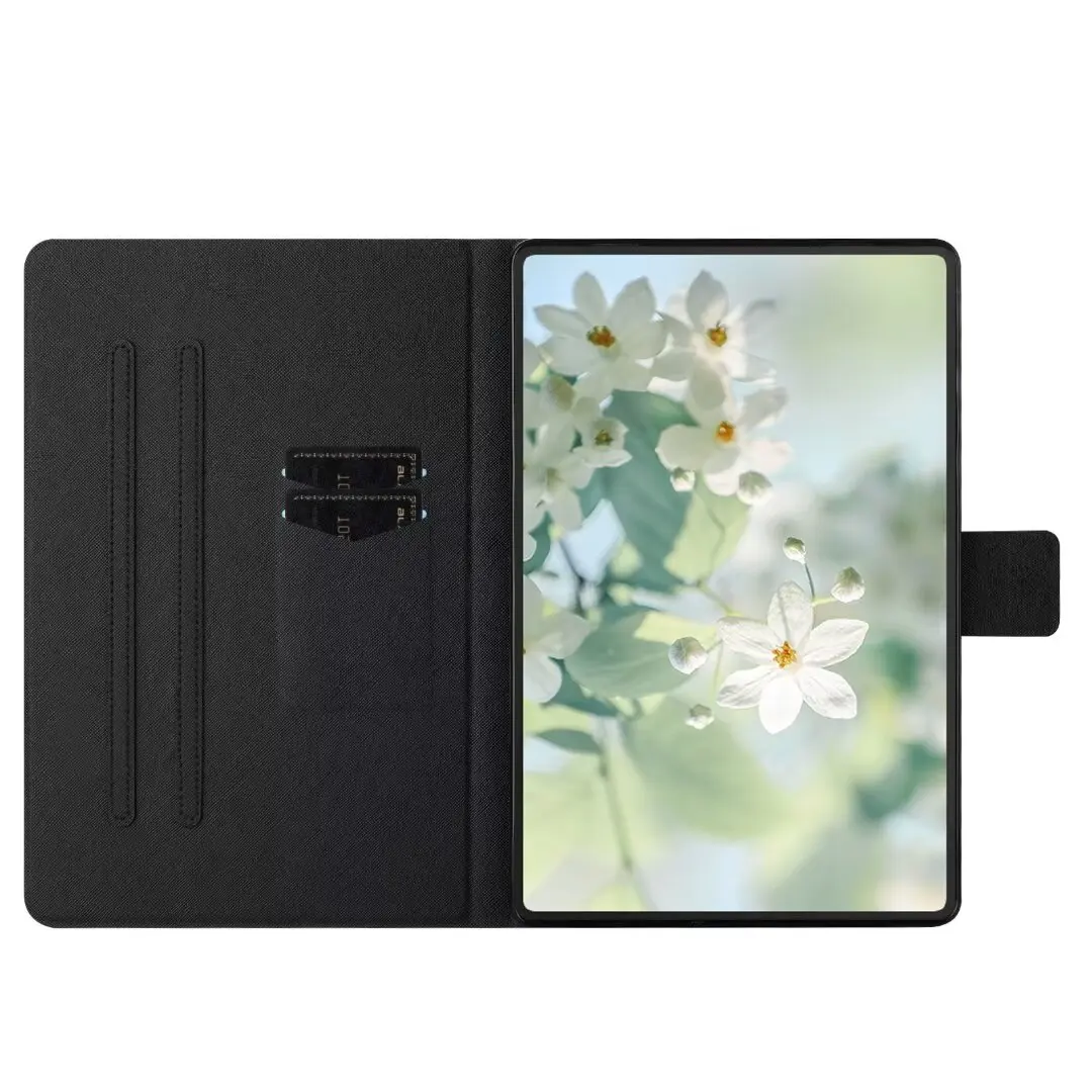 Cute Cat Imprint PU Leather Wallet Tablet Cover