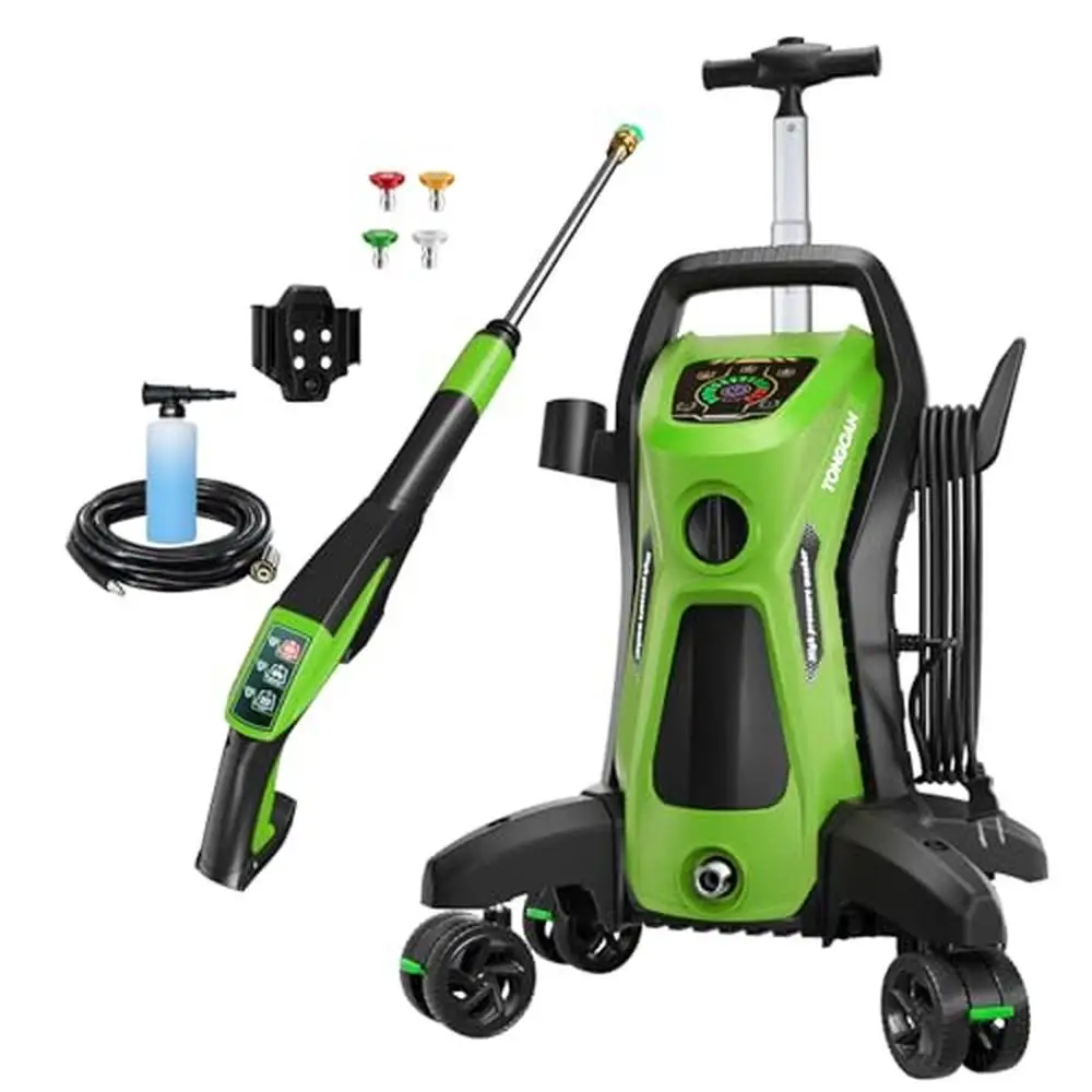 Electric Pressure Washer 4500 PSI 3.2 GPM Upgrade Spray Handle Smart Control Brass Connectors Safety Total Stop System 5