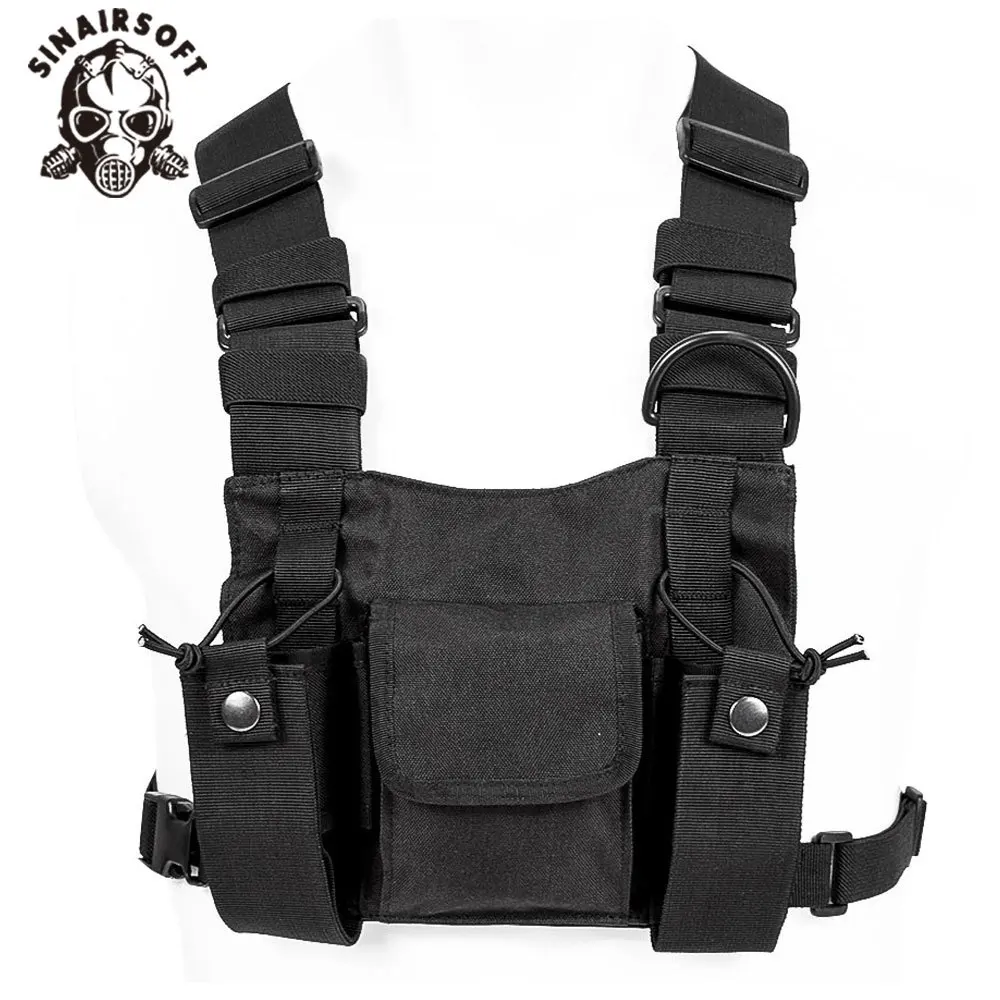

Tactical Chest Rig Bag Hip-hop Streetwear Black Radio Harness Men Women Funtional Front Vest Pouch Tactical Cycling Waist Pack