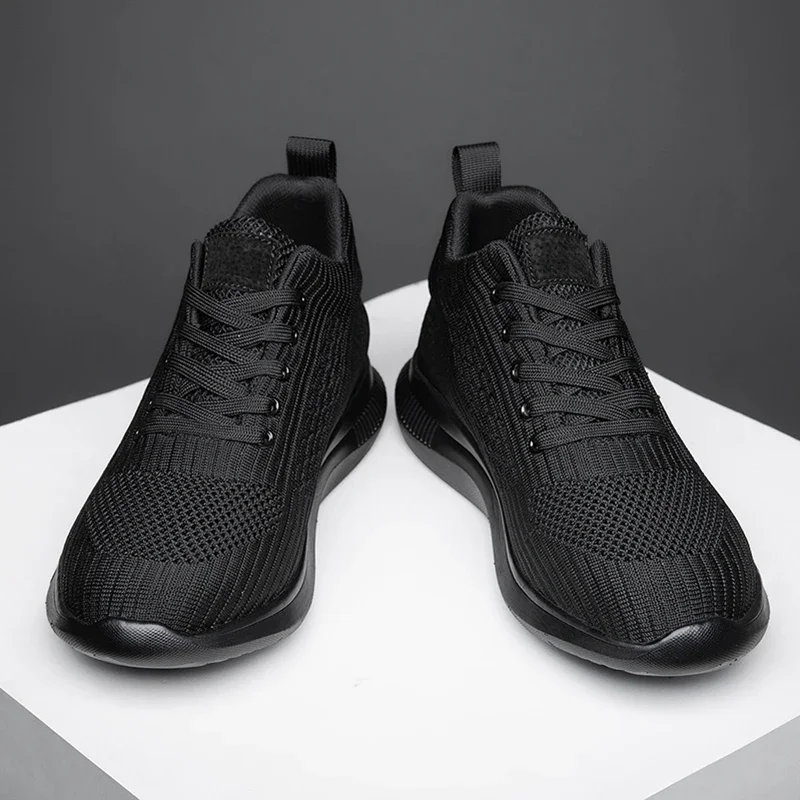 Big Size 37-47 Men Breathable Mesh Elevator Sport Shoes Soft Comfortable 6cm Hidden Heels Lift Height Increasing Casual Sneakes 3
