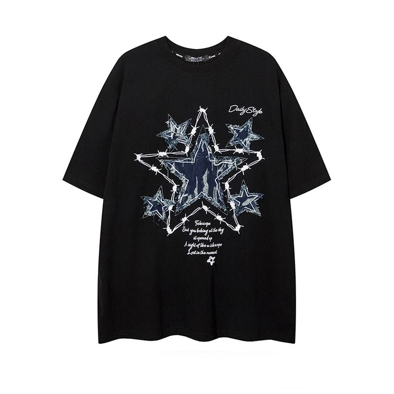 

Cotton personalized simple printing T shirt Summer fashion Y2K loose Men and Women Street Leisure Harajuku Oversized T shirt