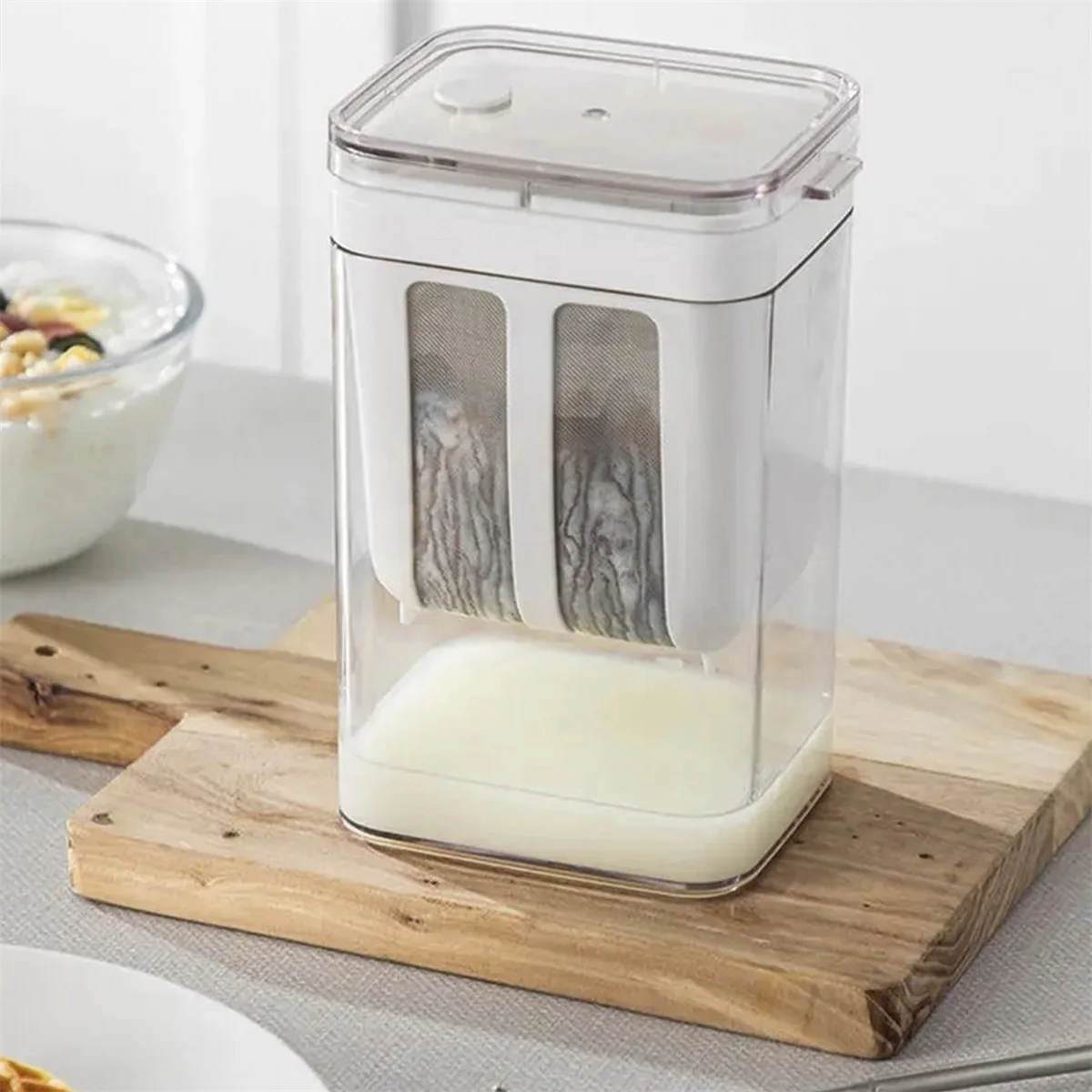 Yogurt Strainer Homemade Whey Separator 1100ml Milk Strainer Quick Strainer Box Homemade Screen Cheese Moisture Separator Filter