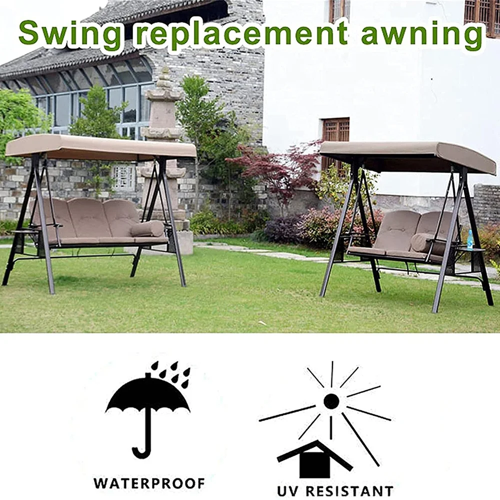 Swing Canopy Replacement Top Cover Waterproof Sun Protection For Outdoor Garden Lightweight Durable EIG88 Swing Cover