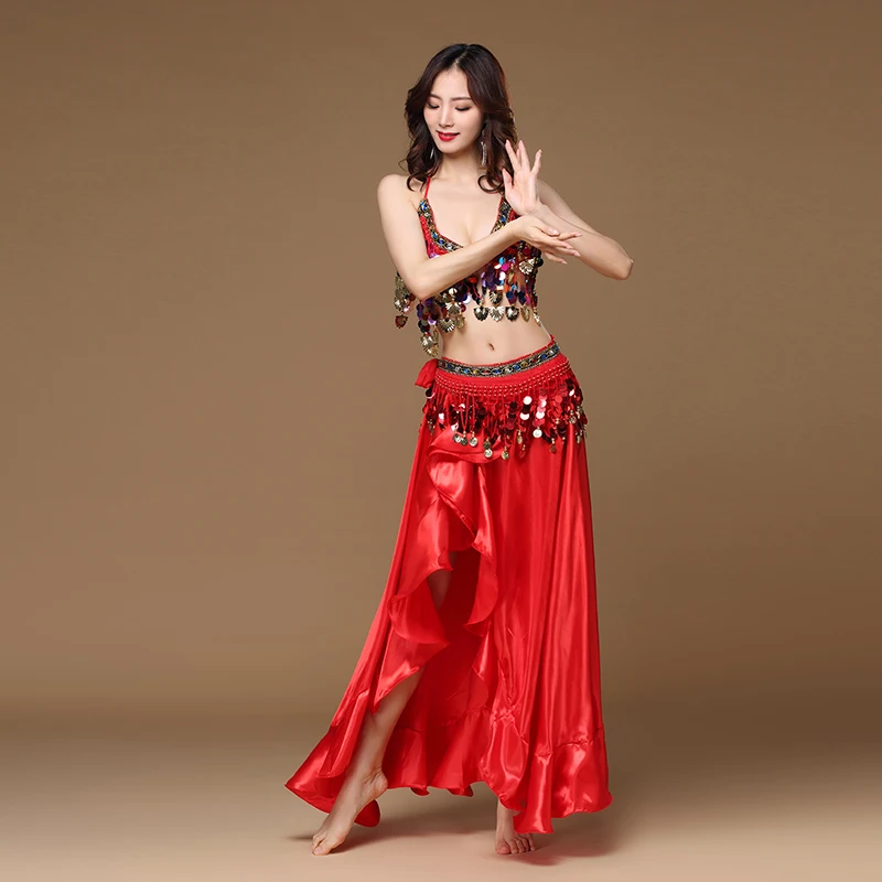 New Adult Lady Women Belly Dance Costume Oriental Bellydance Skirt Stage Performance 3pcs set Bra Belt Skirt Bellydancing Wear