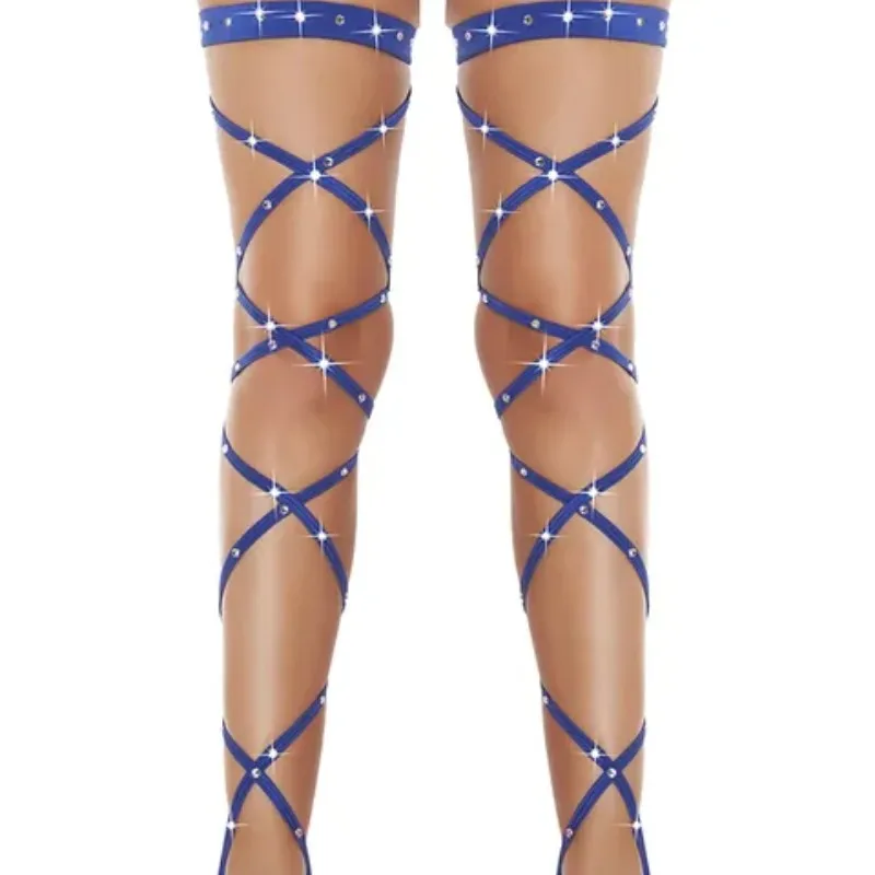 

Crystal Bandage Sexy Stockings Rhinestone Women Fishnet Thigh High Over Knee Stocking Tights Summer Club Sexy Lingerie