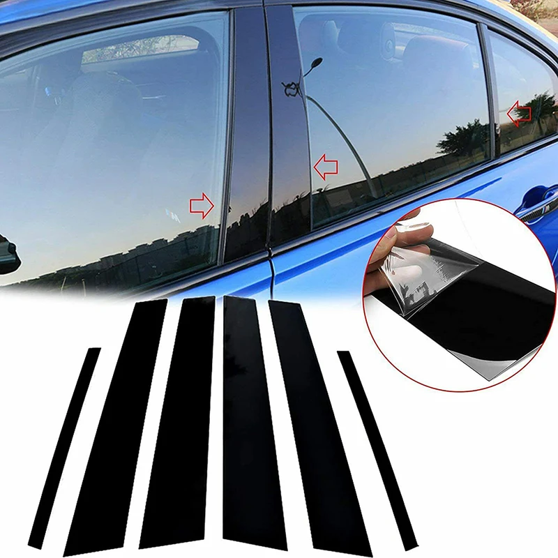 광택 블랙 창 도어 열 B C 기둥 포스트 커버 트림 BMW 3 시리즈 E90 20..