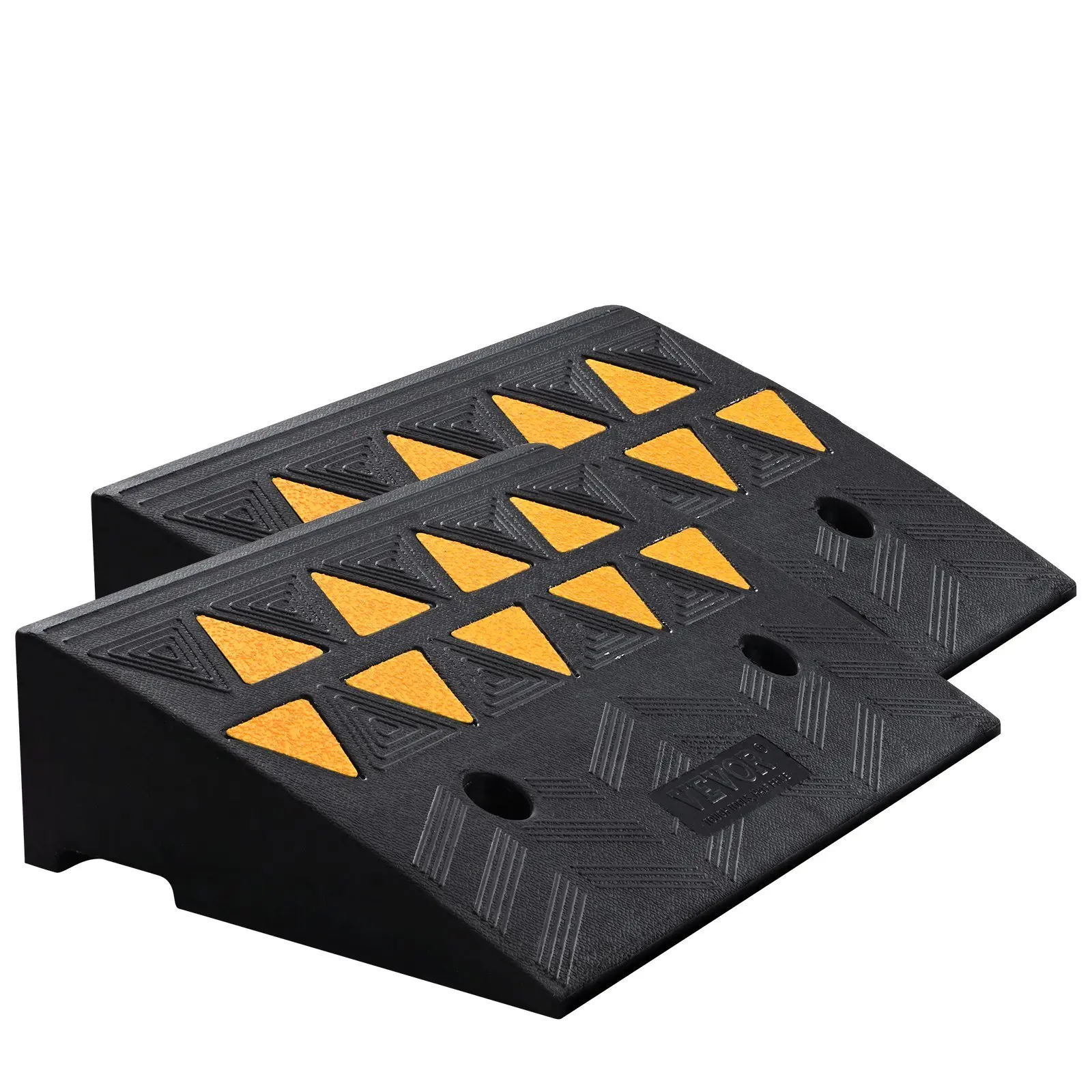 Rubber Curb Ramp 2 Pack, 5" Rise Height Heavy-Duty 33069 lbs/15 T Capacity Threshold Ramps, Wheelchairs, Bikes, Motorcycles