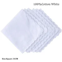 Popular 100%Cotton white Lady Handkerchiefs Women Handkerchief Children baby girl face hand Towel Party Christmas gift 1
