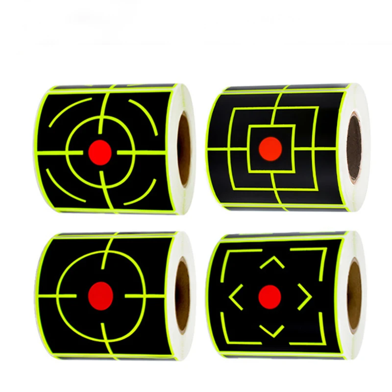 Shooting Targets Stickers 200Pcs/roll Self Adhesive Shooting Target Sticker 7.6cm Splatter Splash Amp Reactive Practice Training Hunting Stickers