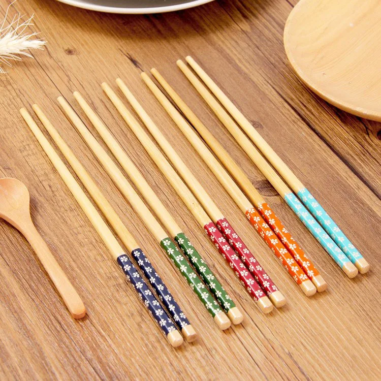 

Bamboo Small Floral Chopsticks for Home Usage Restaurants Printing Tableware Chinese Style