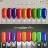 FZANEST Neon Glitter Gel Polish Glitter Pink Green Blue Gel Polish Orange Reflective Gel Nail Polish 6