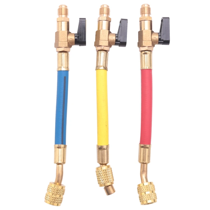 

3 шт. R134A R410A R22 R12 800 Psi набор манометра для трубопровода A/C, шланг для охлаждения, шланг для зарядки системы кондиционирования воздуха и охлаждения высокого давления