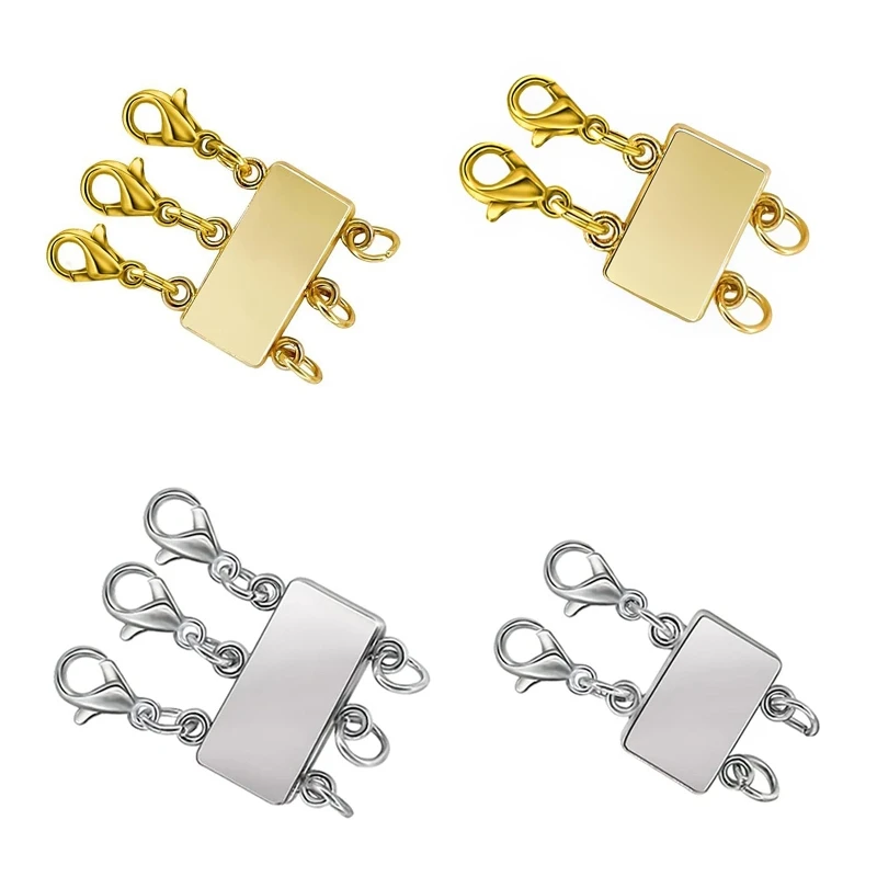 

Layering Necklace Clasp Lock Magnet Necklace Connector Multi Strands Clasps for Layered Bracelet Necklace Gold Silver