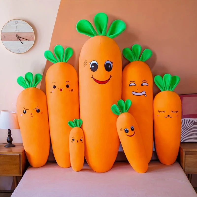 Removable And Washed Carrot Plush toy Cute Simulation Vegetable Carrot Pillow Dolls Stuffed Soft Toys for Children Gift