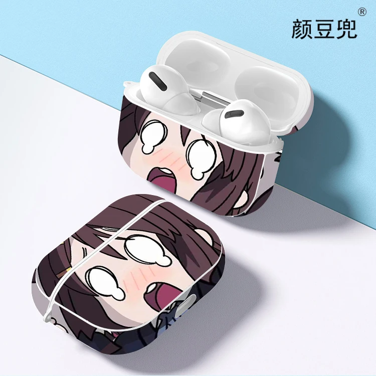 

K-ON!Anime Hirasawa Kopfhörer hüllen für Apple Airpods 2 1 Hülle schwarze Silikons für Airpods Pro2 Hülle für Airpods3