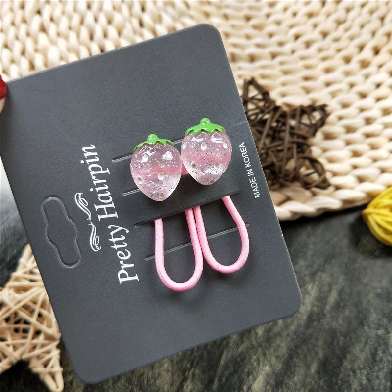Nette Neue Funkelnde Erdbeere BB Clips Kinder Haarnadeln Kinder Kopfbedeckungen Elastische Haarbänder Mädchen Zubehör Baby Clips Kopfschmuck – Detail 4