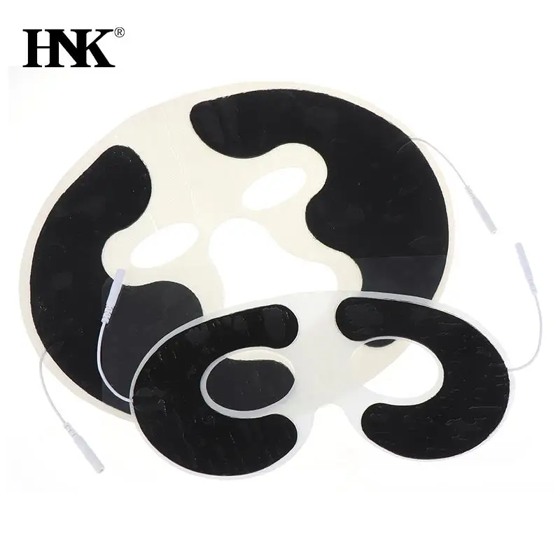 

1PCS Face Mask Electrode Pad With 2mm Pin Line Non Woven Self Adhesive Eye Mask For Electronic Pulse Therapy Massager