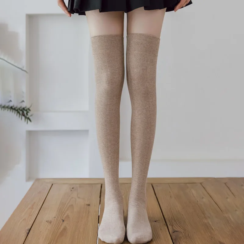 

Women's Over Knee Stockings Cotton Non-slip Long Legs High Socks Solid Color Sexy Medias Soft Lolita Autumn Winter Long Socks