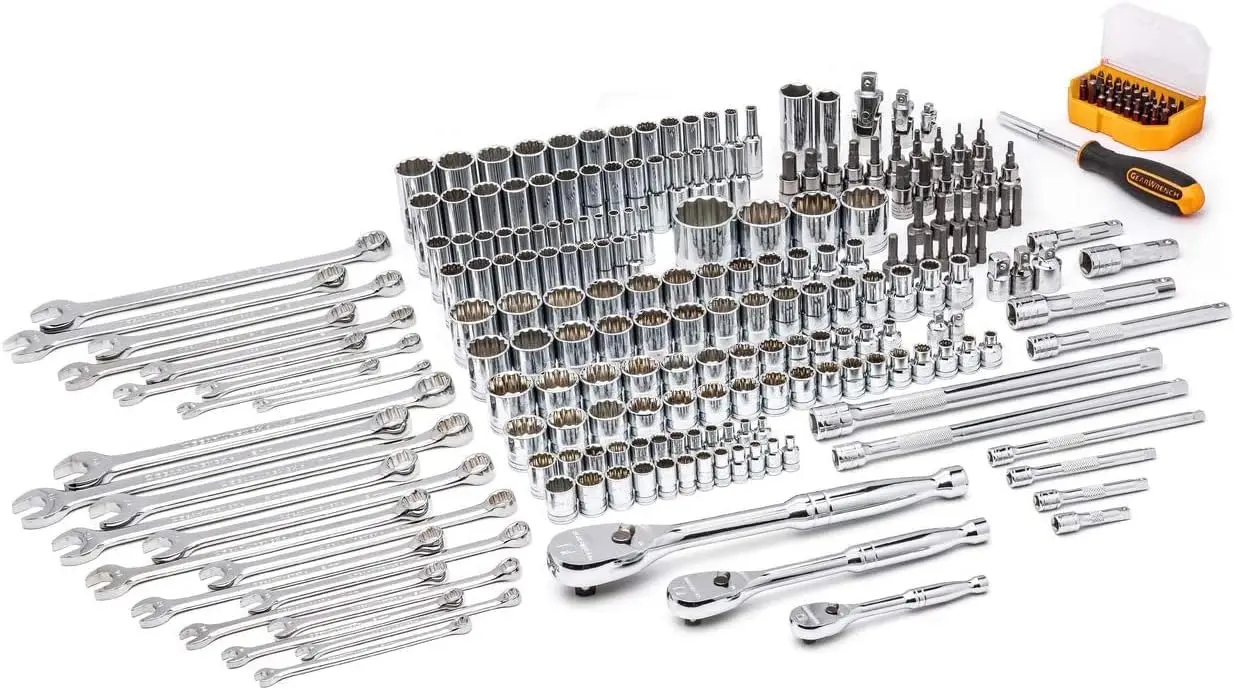 243 Piece Mechanics Tool Set in 3 Drawer Storage Box | 12 Point 3