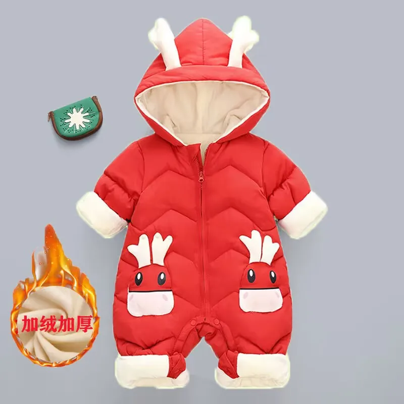 

New born Baby Girl clothes Winter Thick Baby Boys Jumpsuit 0-3 Years Romper boy Overalls Coat