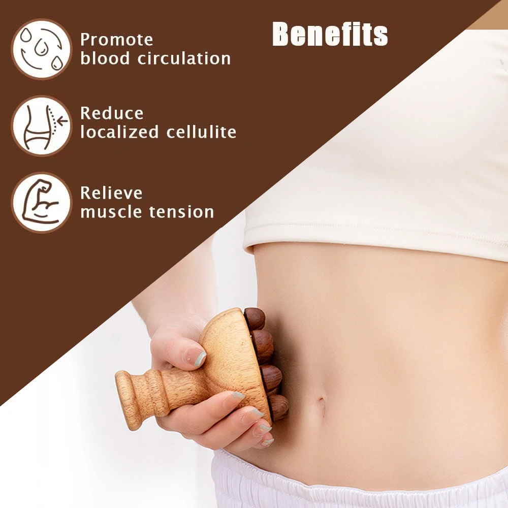 Wood Therapy Fascia Release Massage Tools Trigger Point Lymphatic Drainage Cellulite Massage Brush Gua Sha Body Sculpting Tool